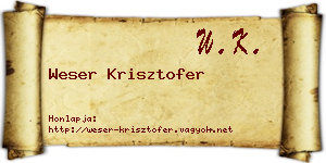 Weser Krisztofer névjegykártya